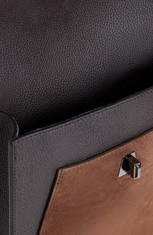 Akris Little Anouk Leather & Suede Messenger Bag In Brown