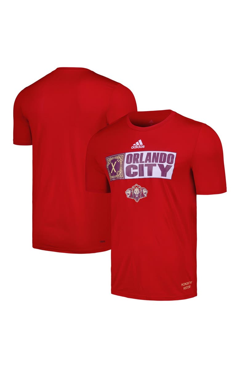 adidas Men's adidas Red Orlando City SC 2024 Jersey Hook AEROREADY T-Shirt, Main, color, Red