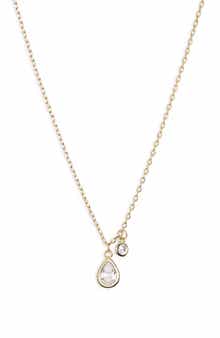 NORDSTROM RACK Teardrop Cubic Zirconia Pendant Necklace
