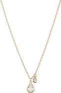 NORDSTROM RACK Teardrop Cubic Zirconia Pendant Necklace