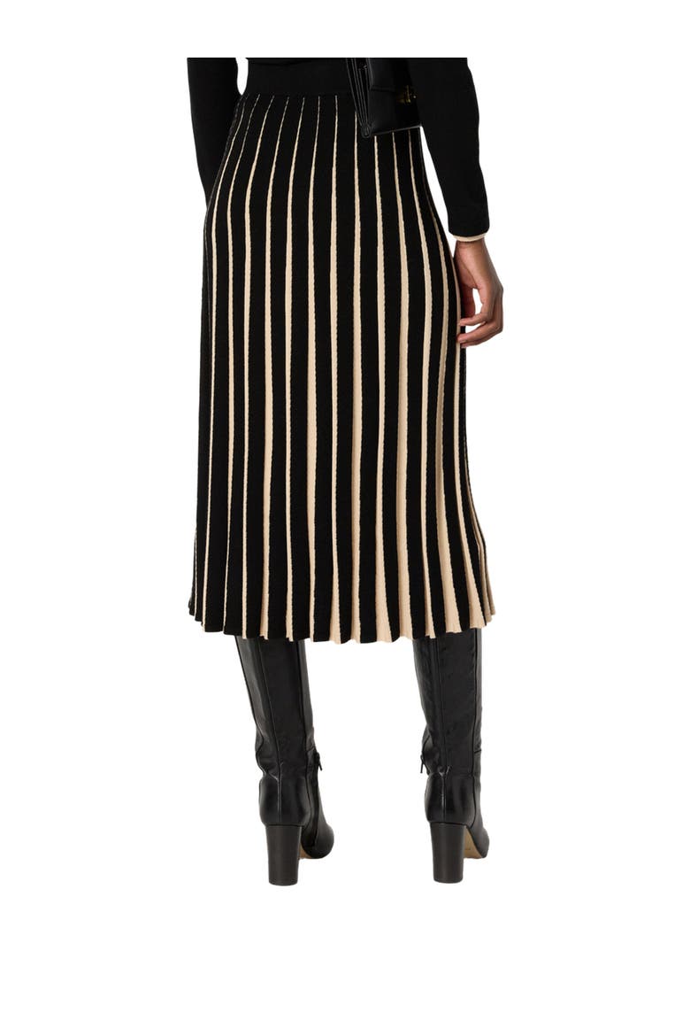 Bibiane Two Tone Pleated Knit Midi Skirt, Alternate, color, Black