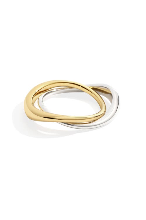 Mint & Lily Organic Stacking Ring Set In Gold