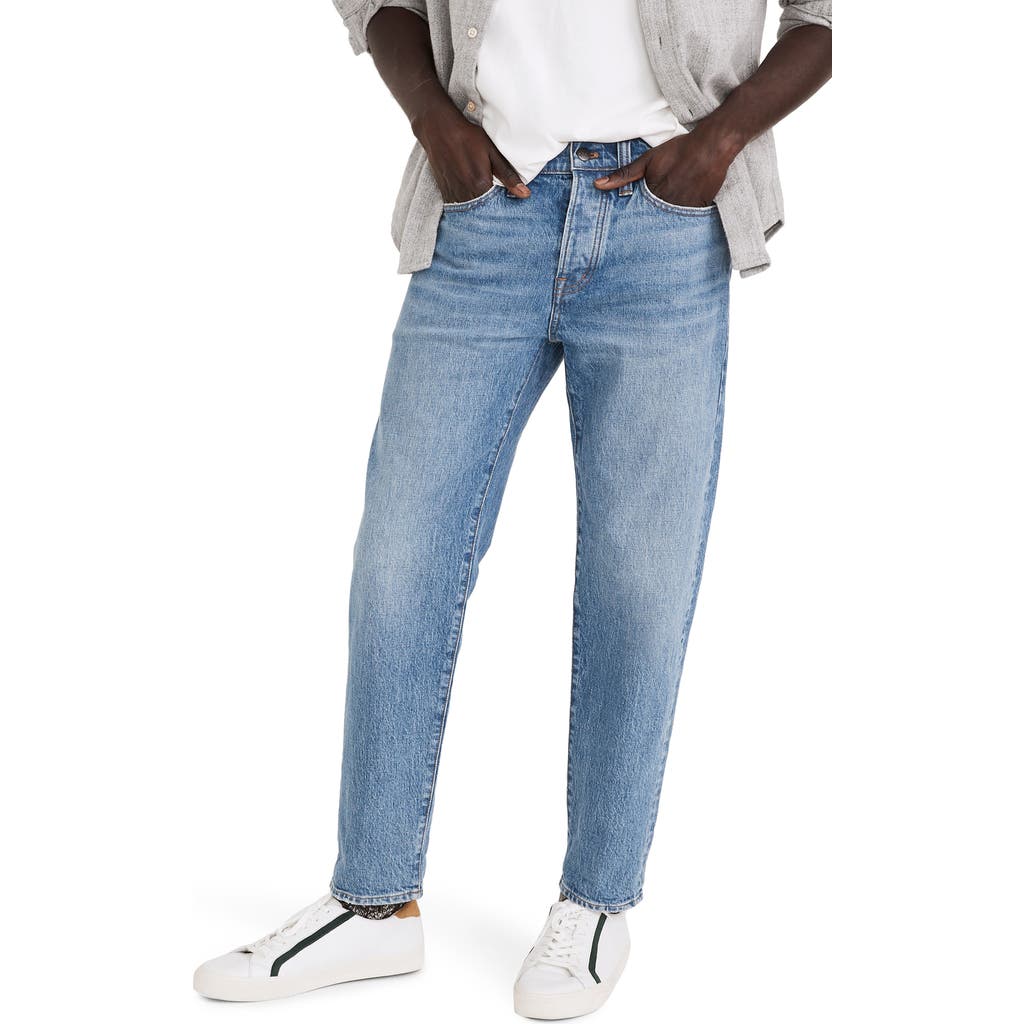 Madewell Authentic Flex Relaxed Taper Jeans In Blue