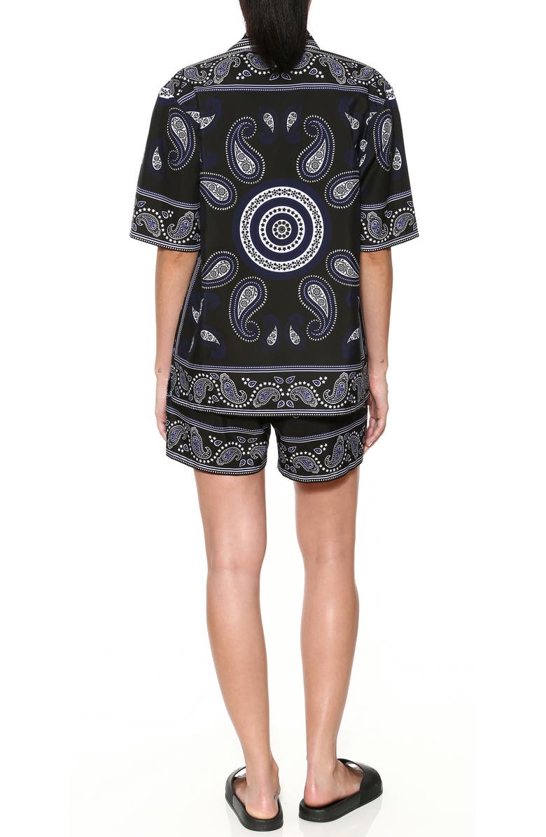 Adam Selman Sport Paisley Unisex Shorts, Alternate, color, 