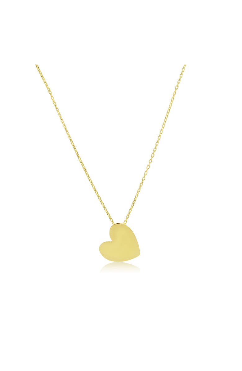 The Lovery Fine Jewelry Asymmetrical Gold Heart Necklace, Main, color, 