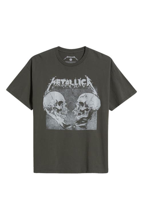 Merch Traffic Metallica Skull Graphic T-shirt In Gray