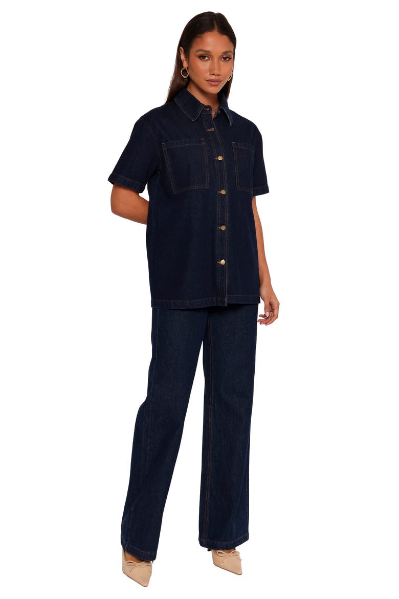 Nolan High Waist Wide Leg Jeans, Alternate, color, DARK DENIM