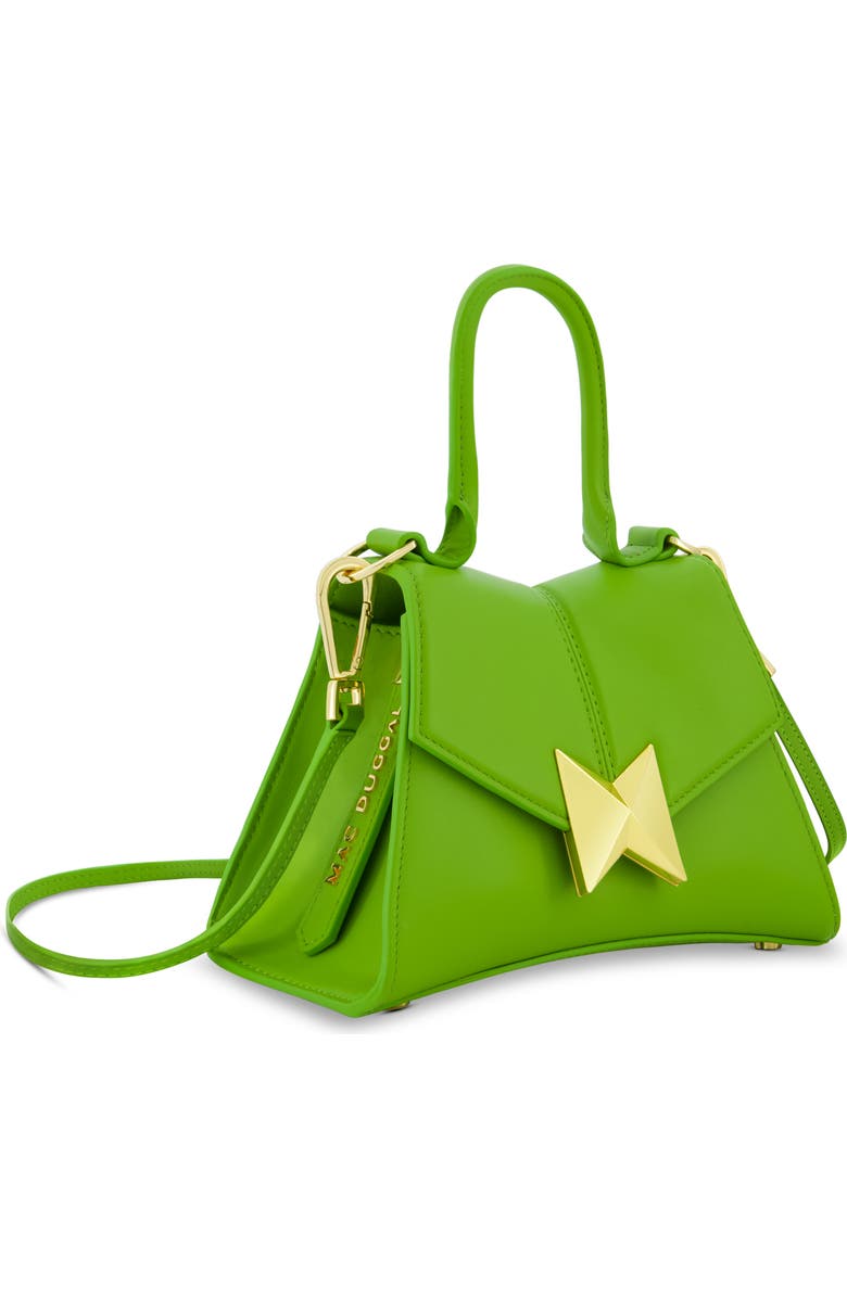 Mac Duggal Gold Hardware Detail Angular Mini Leather Handbag, Alternate, color, Pear