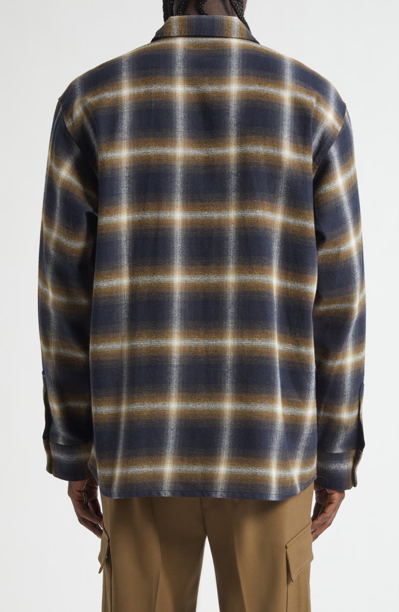 Second Layer Logan Ombré Check Flannel Button-Up Shirt, Alternate, color, Olive/ Black Check