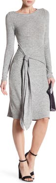 GO COUTURE Long Sleeve Front Tie Dress
