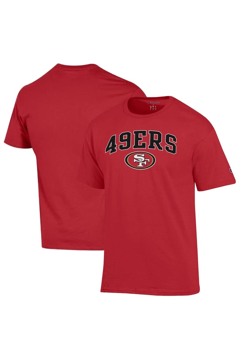 Men's Champion Scarlet San Francisco 49ers Arch Over Logo T-Shirt, Main, color, Scarlet