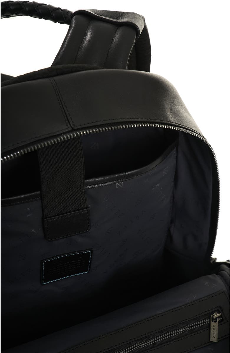 Velez Smooth Leather Backpack with Vintage Effect, Alternate, color, Black
