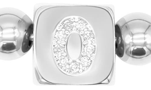 Adornia Crystal Initial Stretch Bracelet In Silver-o