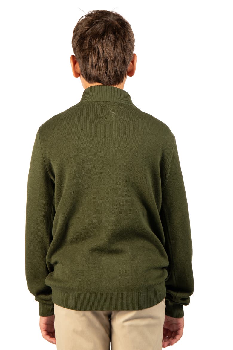 Kids' Fine Knit Quarter Zip Sweater, Alternate, color, ARMY GREEN