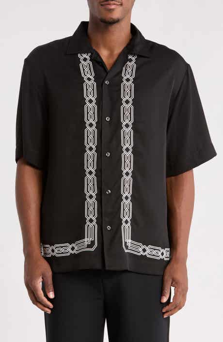 Espino Embroidered Short Sleeve Button-Up Shirt