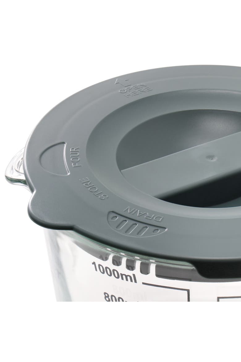 Coolidge 4 Cup Clear Glass Measuring Cup with Snap on Lid, Alternate, color, Clear