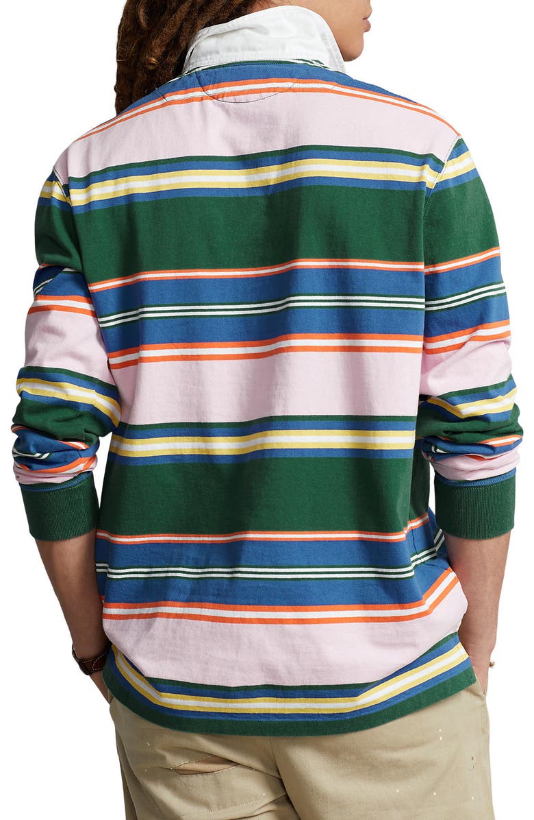 Polo Ralph Lauren Classic Fit Stripe Cotton Rugby Shirt, Alternate, color,