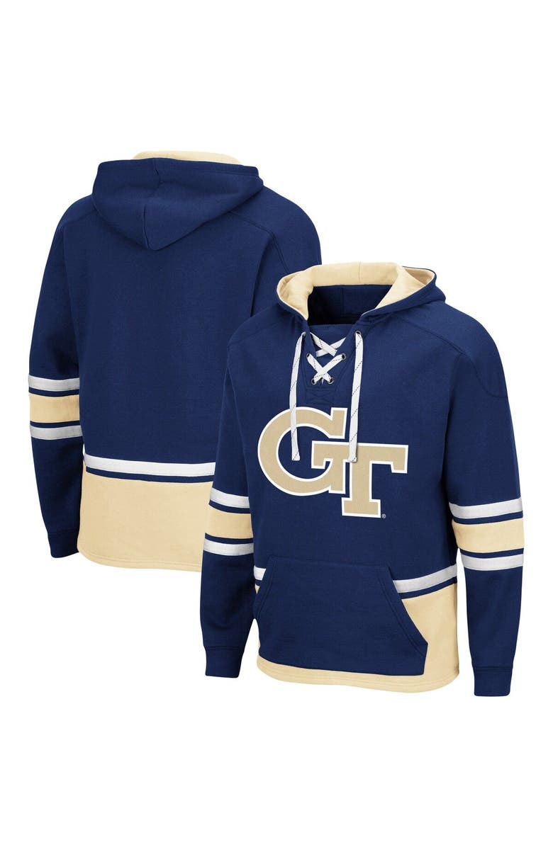 COLOSSEUM Men's Colosseum Navy Georgia Tech Yellow Jackets Lace Up 3.0 Pullover Hoodie, Alternate, color, 