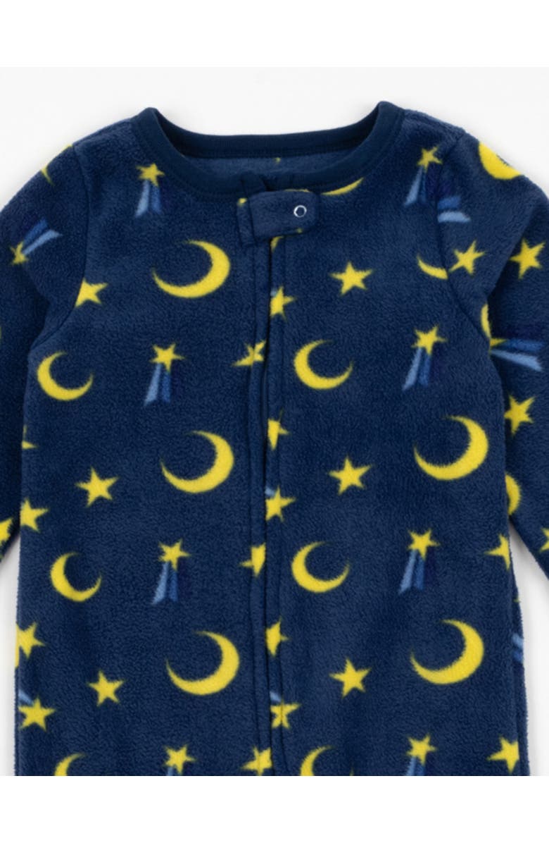 Leveret Footed Fleece Printed Matching Family Holiday Pajamas, Alternate, color, Moon