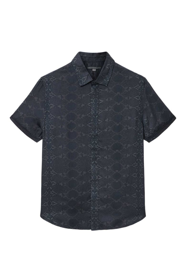 Loren Slim Fit Short Sleeve Button-Up Shirt, Alternate, color, BLACK