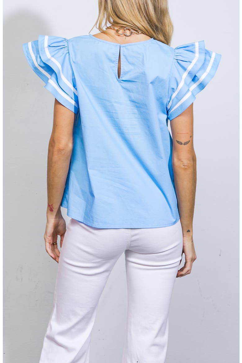 Solid Woven Top, Alternate, color, BLUE