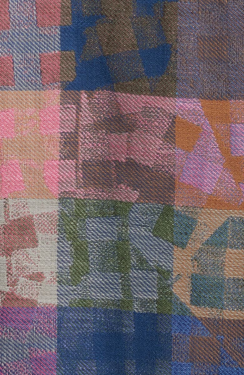 Corridor Rocko Patchwork Jacquard Cotton & Linen Military Shirt Jacket, Alternate, color, 