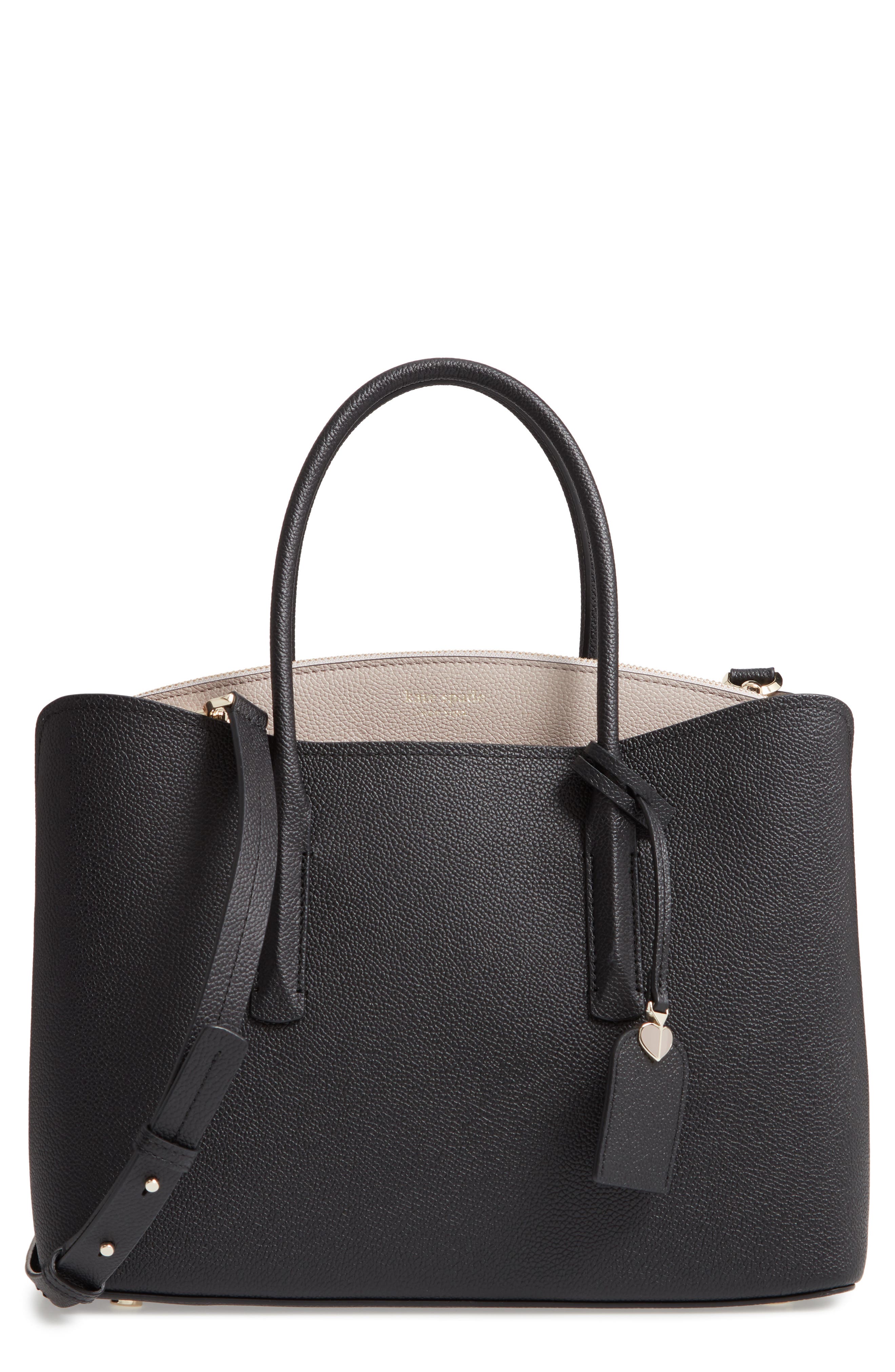 Kate Spade New York large margaux leather satchel, Main, color, 