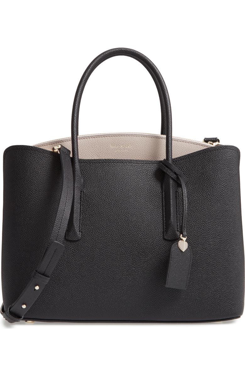 Kate Spade New York large margaux leather satchel, Main, color,