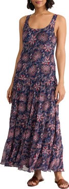 Jones New York Print Sleeveless Tiered Maxi Dress