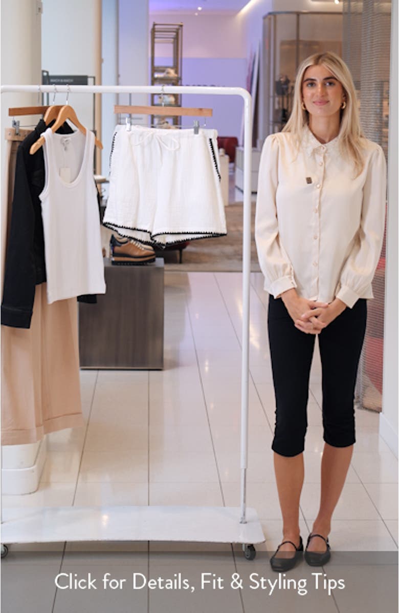 Sunny Embroidered Trim Organic Cotton Shorts, sales video thumbnail