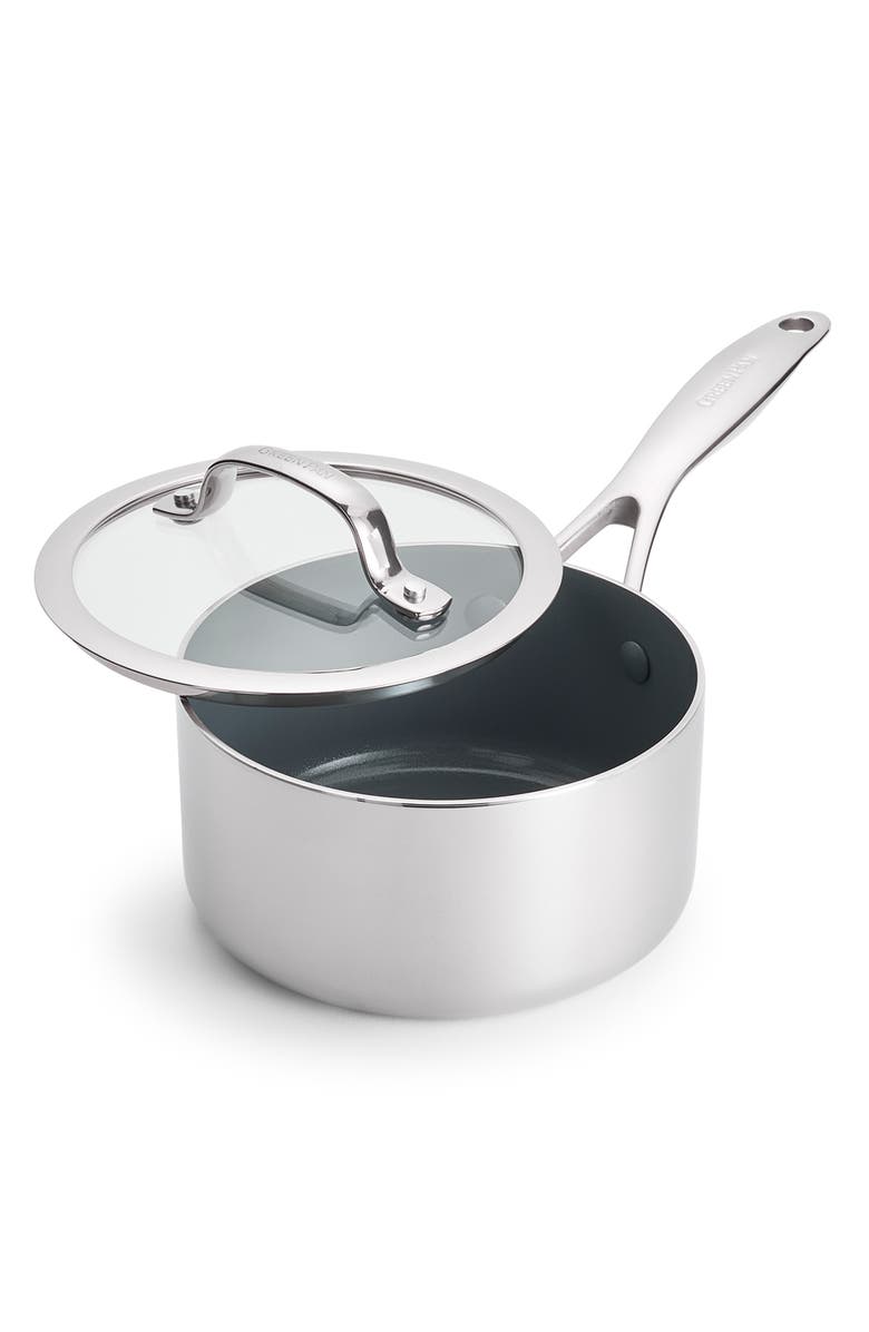 GreenPan Valencia Pro 1.5-Quart Stainless Steel Saucepan with Lid, Main, color, Stainless Steel