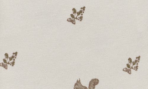Oilo Print Organic Cotton Crib Sheet In Eggshell
