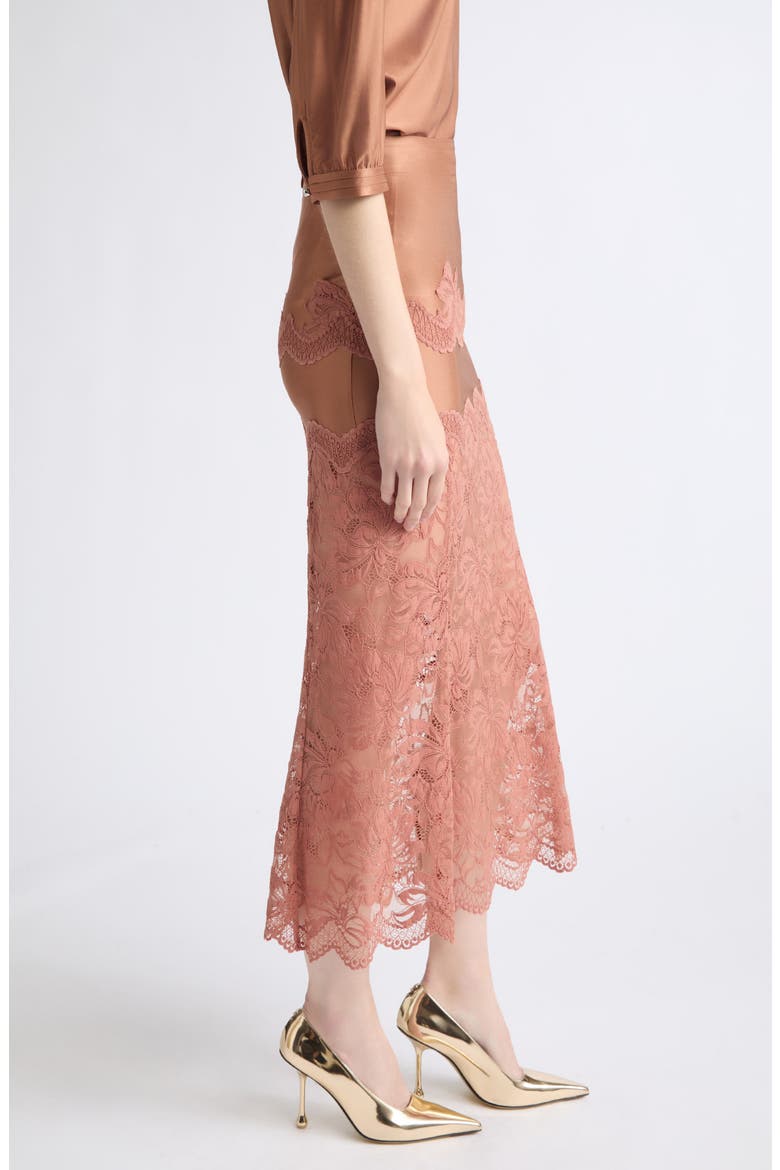 Lace Detail Maxi Skirt, Alternate, color, NEW CARAMEL