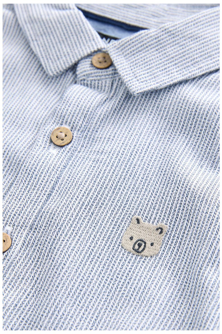 Kids' Stripe Oxford Button-Up Shirt, Alternate, color, GREY