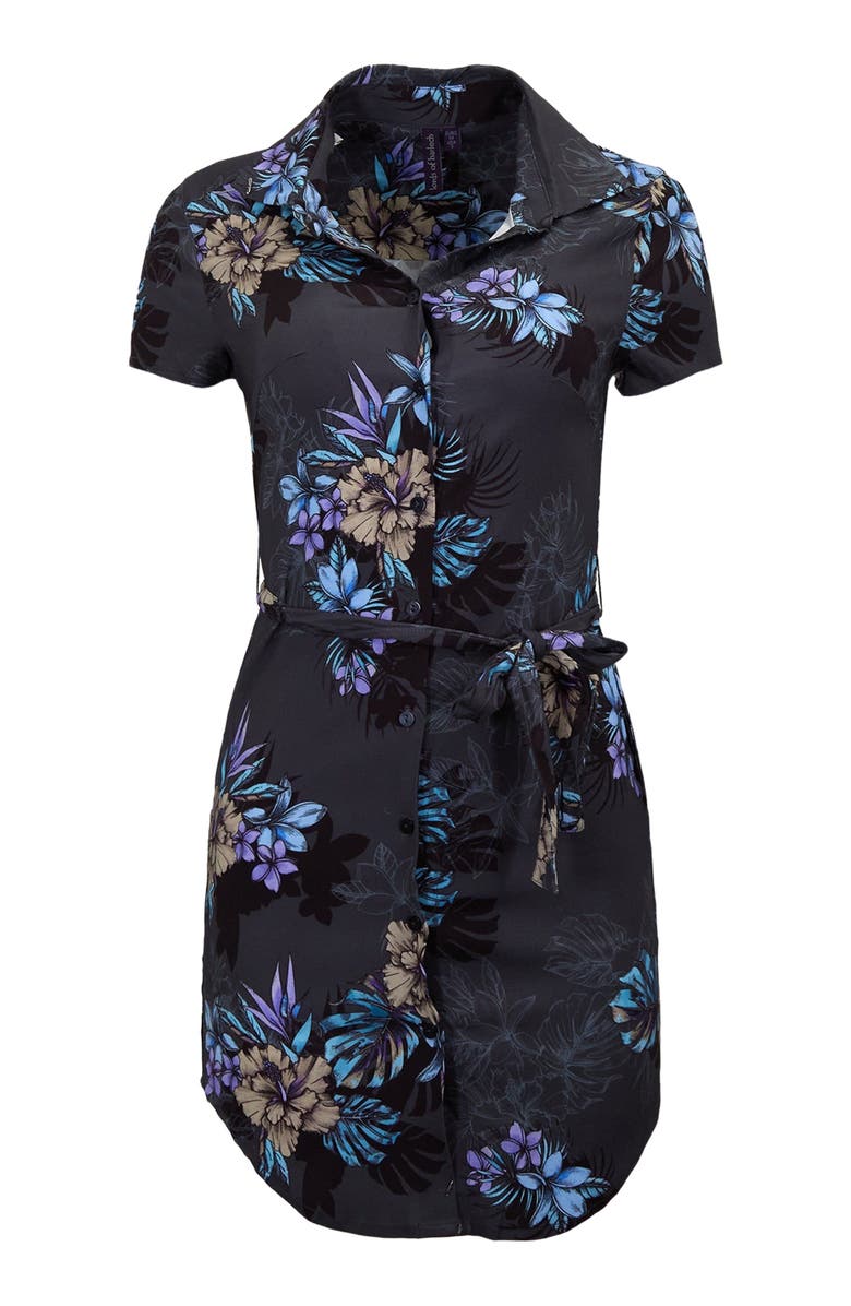 Lords of Harlech Exotic Floral Womens Shirt Dress, Alternate, color, Exotic Floral Black