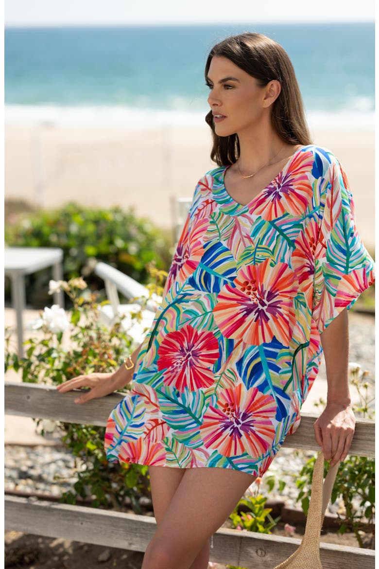 Celia Tunic Cover-Up, Alternate, color, PINK MULTI