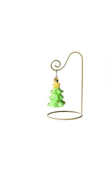 Tree Glass Shaped Ornament with Gold Stand