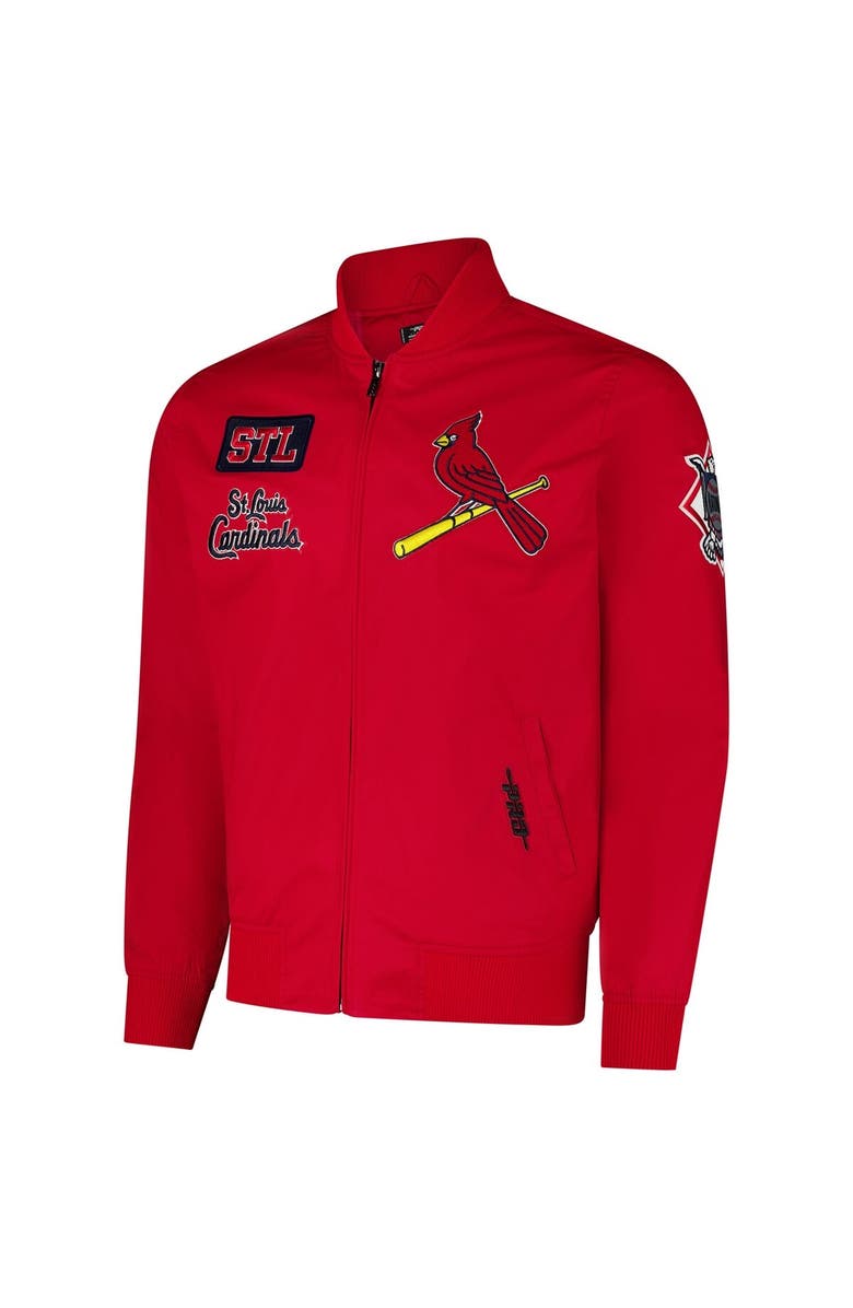 PRO STANDARD Men's Pro Standard Red St. Louis Cardinals Area Code Twill Full-Zip Jacket, Alternate, color, Red