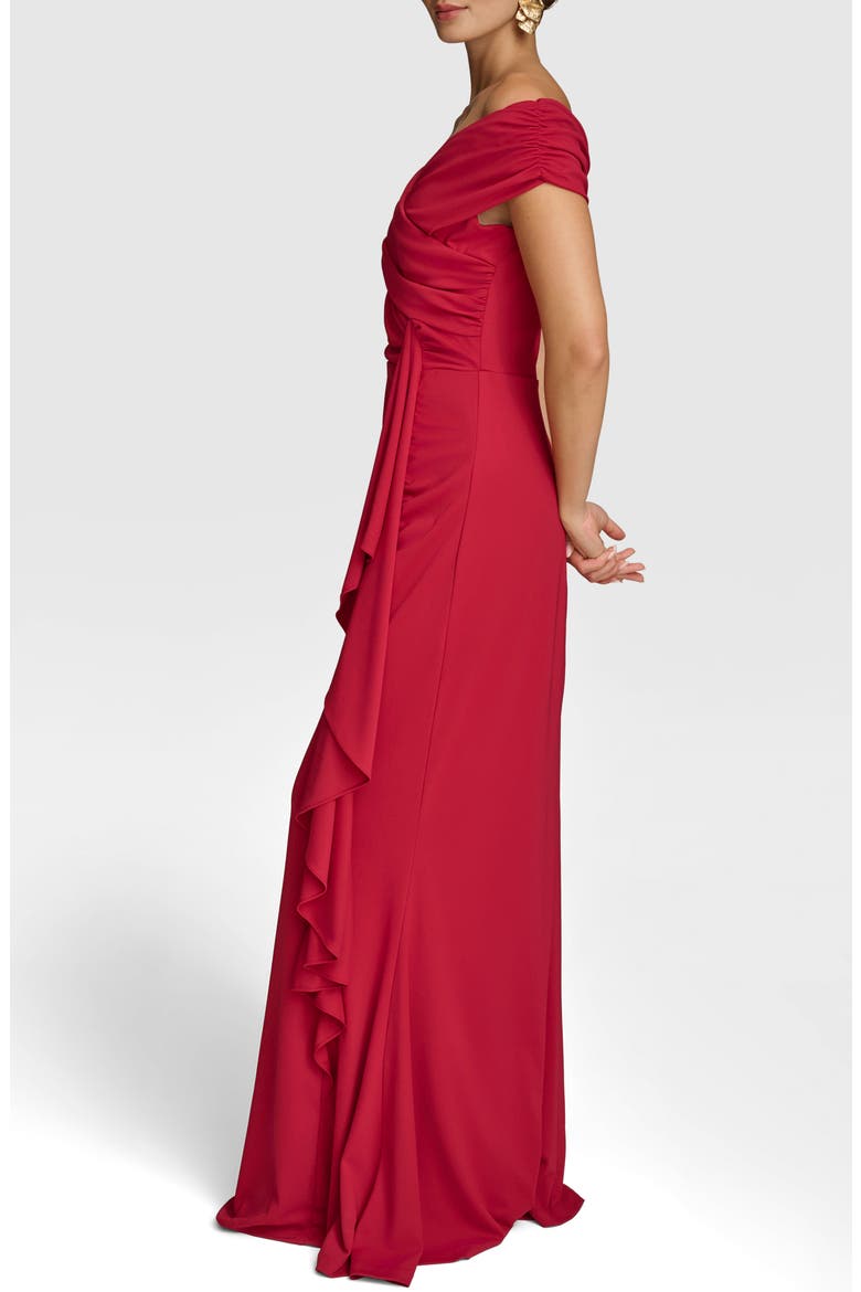 Ruffle Detail Off the Shoulder Gown, Alternate, color, METROPOLITAN