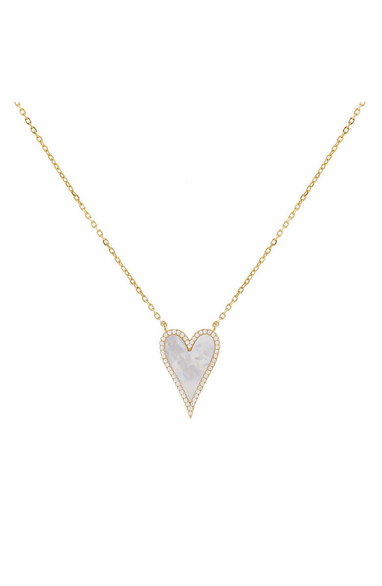 BY ADINA EDEN Elongated Pavé Heart Necklace, Main, color, 