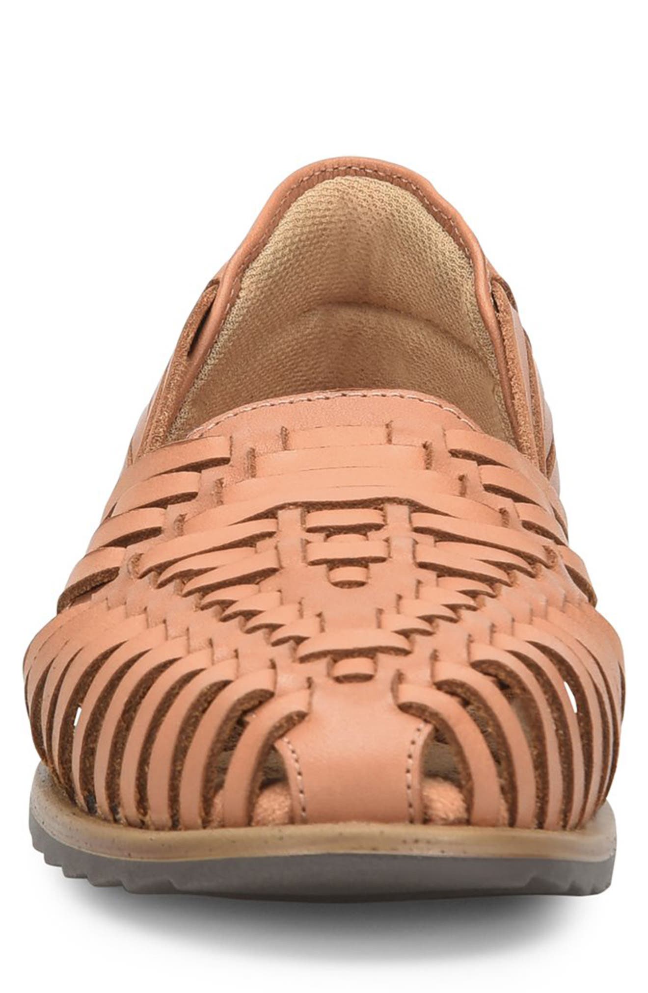 EUROSOFT Ranie Woven Leather Flat, Alternate, color, Luggage 204