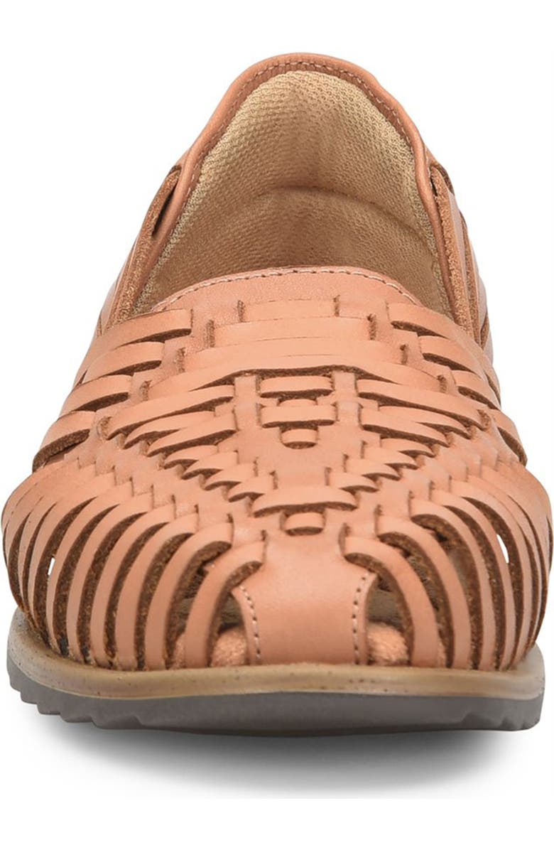 EUROSOFT Ranie Woven Leather Flat, Alternate, color, Luggage 204