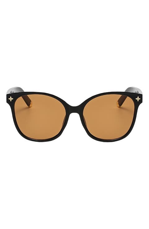 Cara 56mm Polarized Round Sunglasses