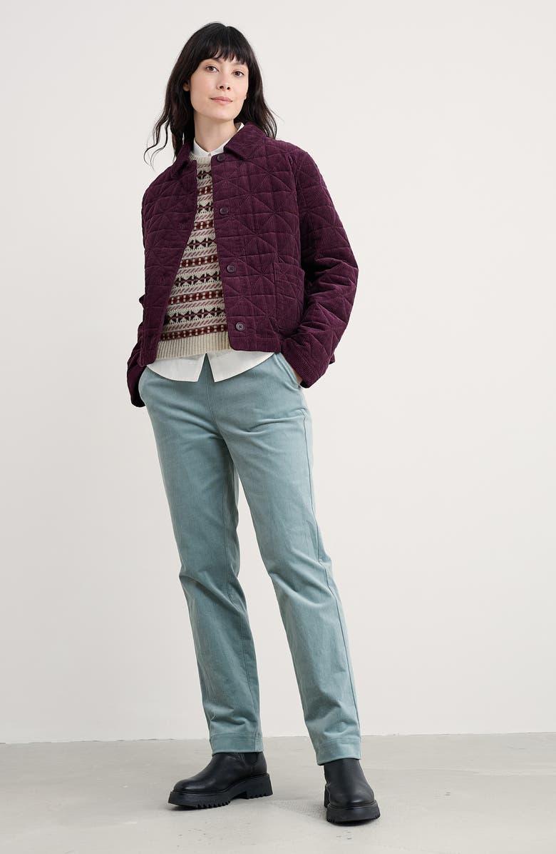 Seasalt Cornwall Crackington Sailor Button Ankle Pull-On Pants, Alternate, color, Lichen