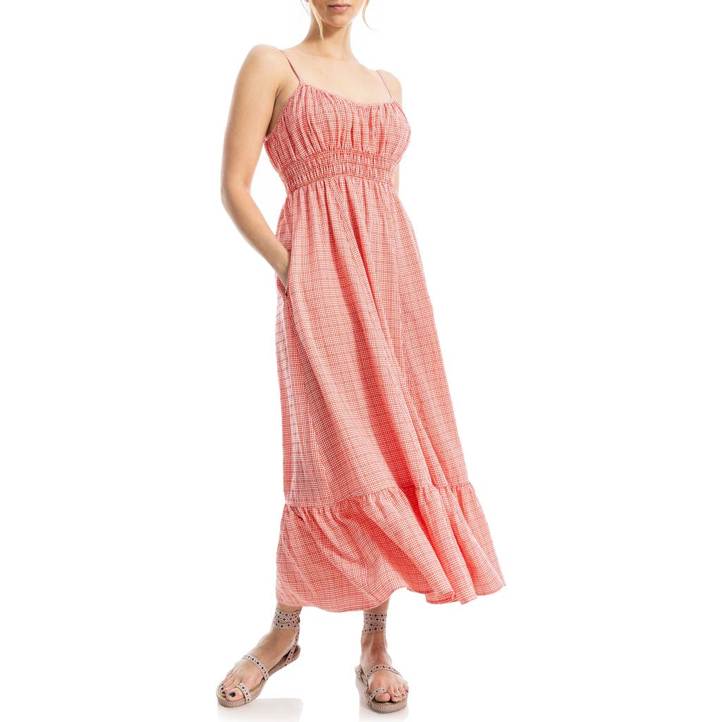 MAX STUDIO MAX STUDIO SMOCKED WAIST MAXI SUNDRESS