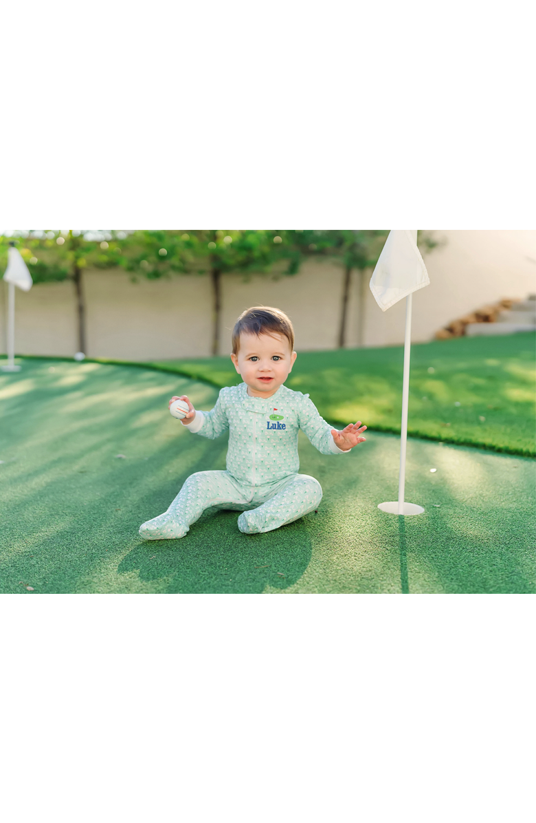Lila and Hayes Parker Zipper Pajama, Alternate, color, Golf Putting Green