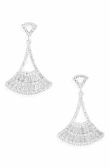 Cubic Zirconia Fan Drop Earrings