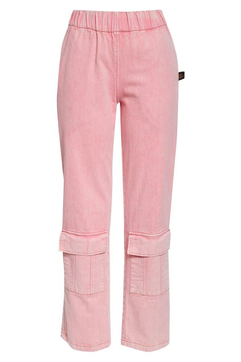 Unisex Calvin Washed Cargo Jeans, Alternate, color, PINK