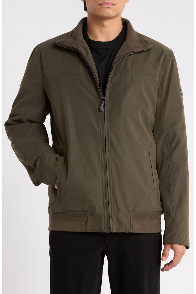 Faux Shearling Lined Microfiber Jacket, Main, color, OLIVE