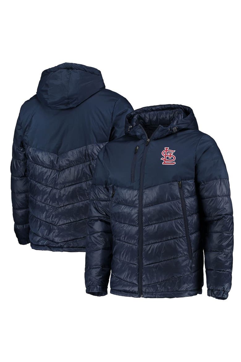 Men's G-III Sports by Carl Banks Navy St. Louis Cardinals Storm Hoodie Full-Zip Puffer Jacket, Alternate, color, Navy